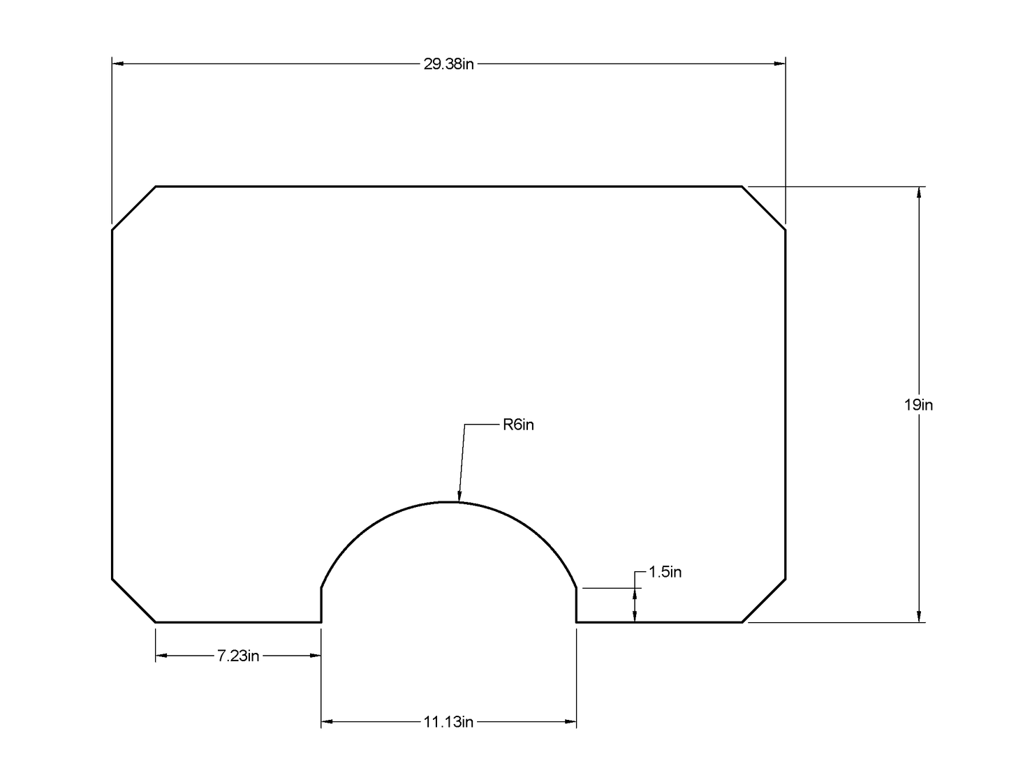 Burner Buddy - Greta Design - 29.375" x 19" with Curve