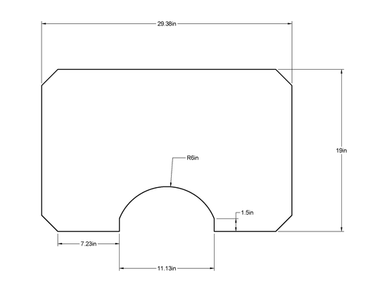 Burner Buddy - Greta Design - 29.375" x 19" with Curve